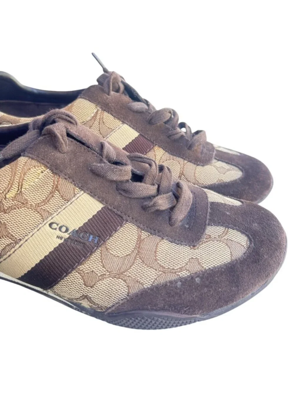 Coach Kelson Womens 8 B Brown Signature Canvas Casual Sneakers Shoes Lace Up